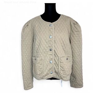 OPHELIA ROE Quilted Jacket 3X Long Sleeves Button Up Front Pockets Like New